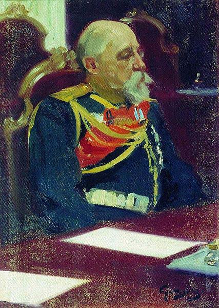 Boris Kustodiev Portrait of the Governor-General of Finland and member of State Council Nikolai Ivanovich Bobrikov. Study for the picture Formal Session of the State 